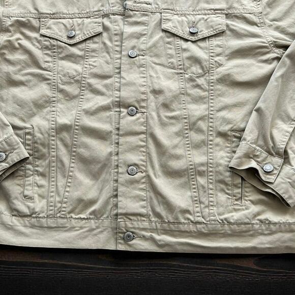 Vintage Y2K GAP Blue Jeans Cotton Trucker Jacket Men's Size XXL – Khaki Tan - Picture 2 of 11